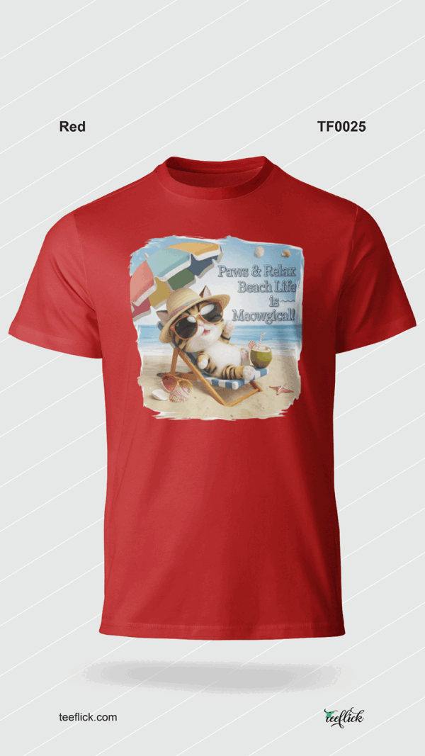 Meowgical Beach Vibes T-Shirt - Image 4