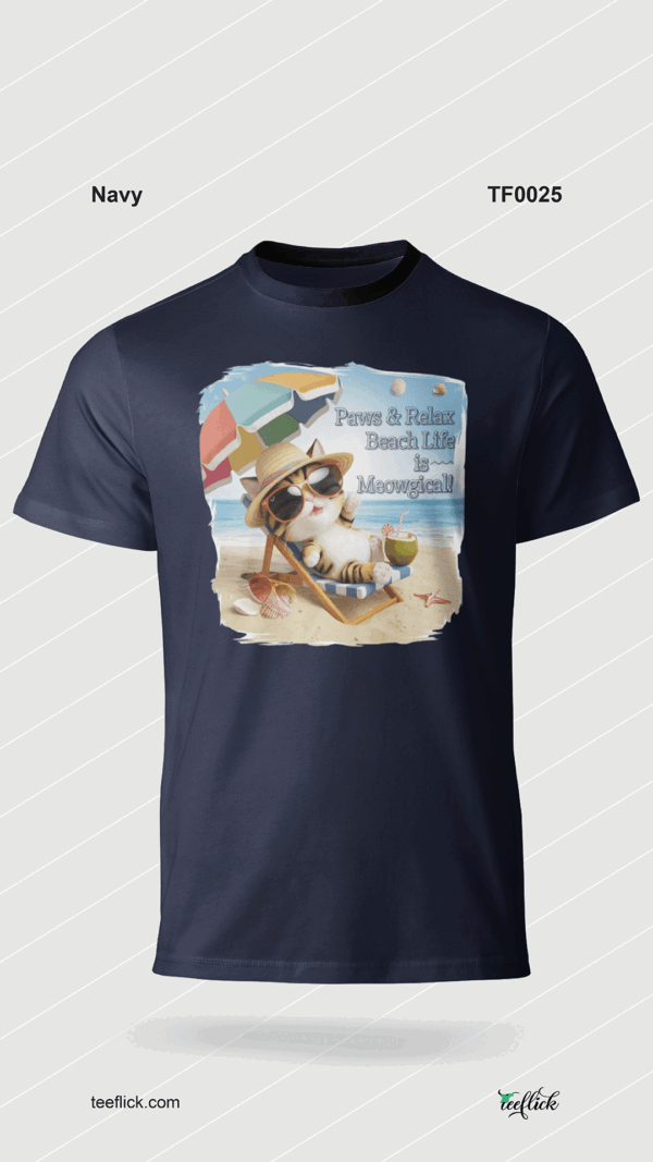 Meowgical Beach Vibes T-Shirt - Image 6