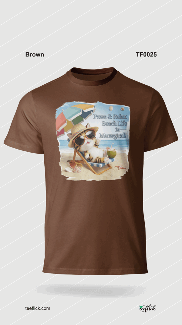 Meowgical Beach Vibes T-Shirt - Image 7