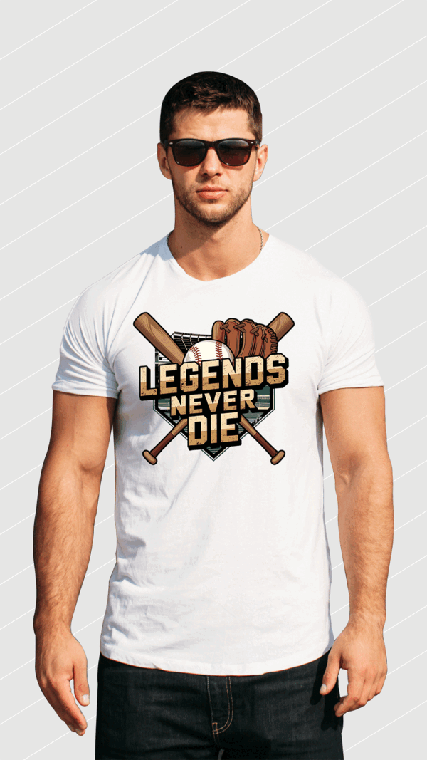 Legends Never Die Baseball T-Shirt - Image 9