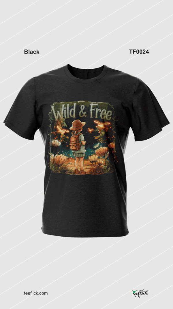Wild & Free Adventure Girl T-Shirt - Image 2