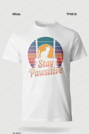 Stay Pawsitive Retro Cat T-Shirt