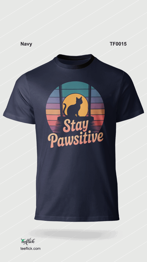 Stay Pawsitive Retro Cat T-Shirt